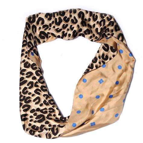 LOUIS VUITTON Silk Leopard Snood Scarf Beige 